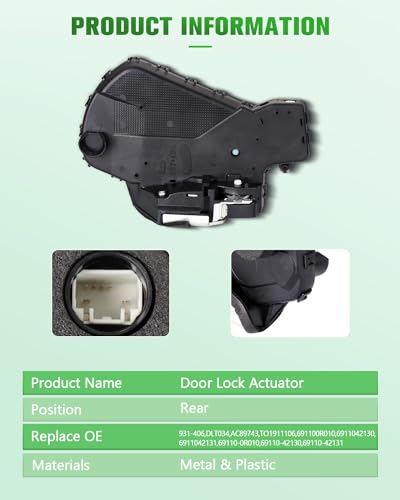 Image of SCITOO Power Door Lock Actuators Rear Door Latch Replacement Fits for 2006-2012 for Toyota RAV4 931-406