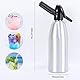 Soda Siphon, Sprudelwasser Maschine 1L, Seltzer Wasser Maker, Tragbare Aluminium Mini Soda-Maschine zur Herstellung, Home Kohlensäurehaltiger Getränke-Sprudelwasserbereiter (Silber)