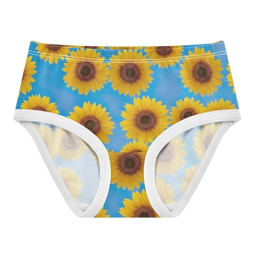 Bright Yellow Sunflowers Blue Toddler Girls Underwear 2t Cotton Cute Panties Girl Animals Underpants Briefs