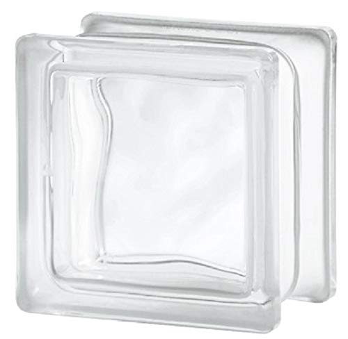 Bloque de Vidrio Neutro Ondulado, 11.5 X 11.5 X 8 Cm