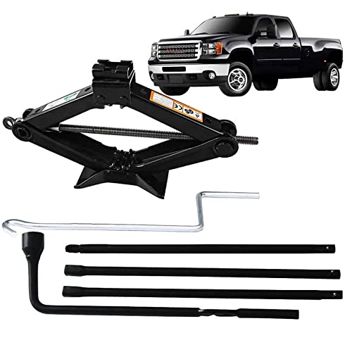 AutoBaBa Spare Tire Replacement Tools Kit for Chevy Silverado GMC Sierra Lug Wrench Set with 2 Ton Scissor Jack, Truck Spare Tire Changing Repair Set Kit