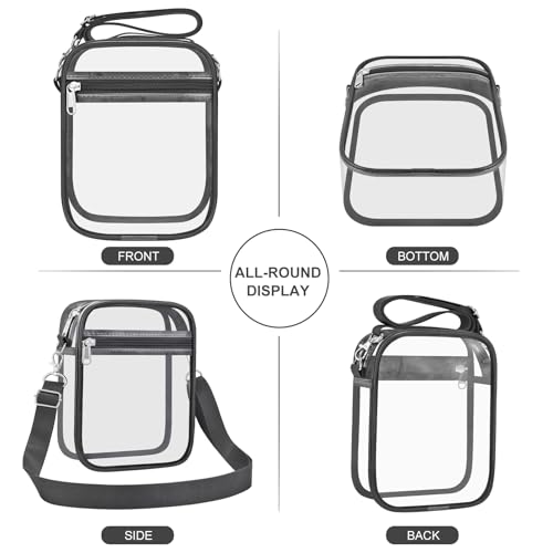 Image of USPECLARE Clear Purse for Stadium Events Transparent Messenger Bag | Stadium Approved Clear Crossbody Bag with Adjustable Straps for Men and Women for Concerts, Game Days, Outdoor Events