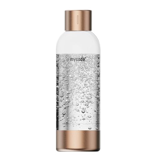 Mysoda: Hochwertiges und BPA-freies Premium 1 Liter Wasserflasche für Wassersprudler, Deckel und Boden aus rostfreiem Edelstahl - Kupfer