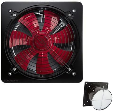 14 Inch Wall-Mounted Low Noise Kitchen Exhaust Fan, 550W High Air Flow 5400M³/H, Waterproof Bathroom Ventilation, Ideal for Commercial & Industrial Use, Includes Accessories