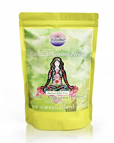 Image of Yoni Steaming Herbs Kit, 100% Natural and Herbal Vaginal Steam for Feminine Self-Care at Home, Includes Reusable Filter Bag, Aurora Bliss Blend, 4 Ounces