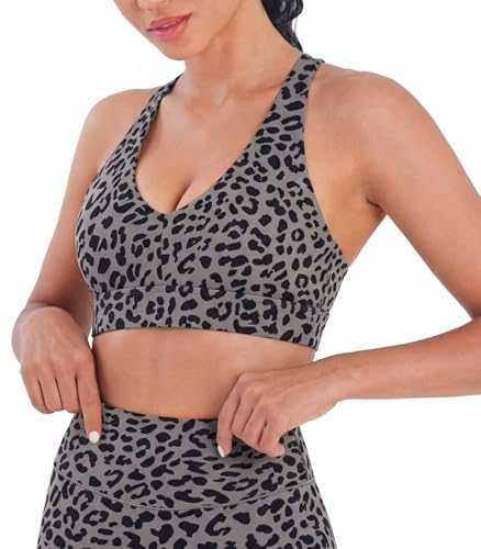 Image of Sunzel Strappy V Neck Criss Cross Back Sports Bra for Women | Removable Pads, Buttery Soft, Four-Way Stretch, Criss Cross Back, V Neck Contour Fit, Medium-Light Support, Yoga Workout Gym