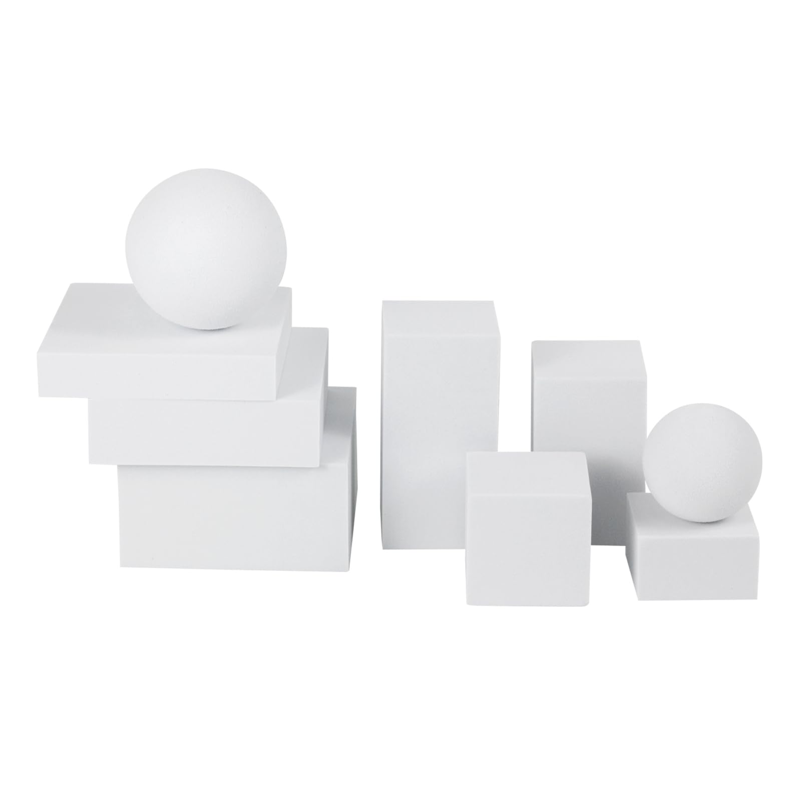 Kcgani Photography Background Props, White Geometric Cube Photo Props Set, Stereo Photo Decorative Backdrop, Posing Display Solution for Lipstick,