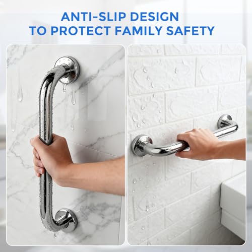 image for Gotega 2 Pack Shower Grab Bar, Stainless Steel Bathroom Grab Bar, Show