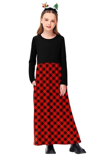 Image of Deerose Girls Maxi Dress Short Sleeve Casual Long Dresses with Pockets 5-14 Years