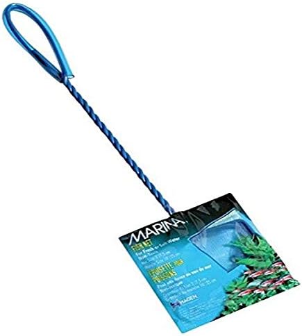 Marina 3-Inch Blue Fine Nylon Net with 10-Inch Handle, Aquarium Maintenance Tool, Blue, 11273