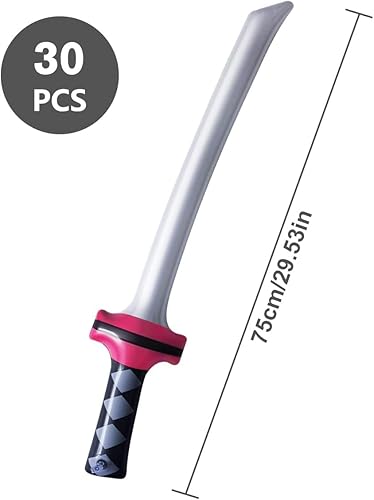 Miniatura 7 de 30 espadas inflables de ninja samurái, espadas Katana infladas, accesorios de disfraz de juguete para niños y niñas para recuerdos de fiesta,