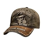 Gorra de béisbol vintage con bordado de The Old Bastard Club, con una calavera ajustable en el dedo medio, un sombrero divertido