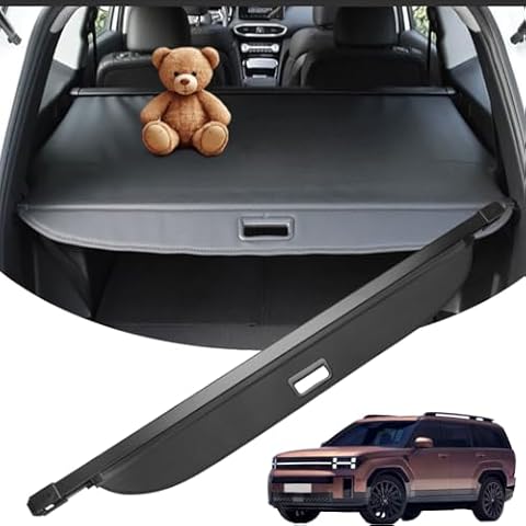 Salusy Cargo Cover for 2024 Hyundai Santa Fe Accessories 2024 Black Rear Trunk Shade Luggage Security Cover Cover