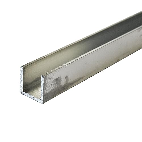 Image of 1.1/4" Aluminium U-Channel Trim x 1/8" Wall - Aluminium Channel U Profile (500mm (50cm) Length)