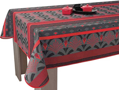 Le linge de Jules Nappe Anti-Taches Phenix Rouge - Rectangle 150 x 240 cm Cover