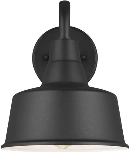 Sea Gull Lighting Generation 8537401-12 - Farol de pared transitorio para exteriores de la colección Seagull-Barn Light en acabado negro, pequeño