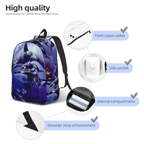 Sac à dos d'infirmière pour ordinateur portable robuste avec motif épaulard EdWal