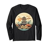Coole buddhistische Gebetsstätte für japanische Gottesdienstliebhaber Langarmshirt
