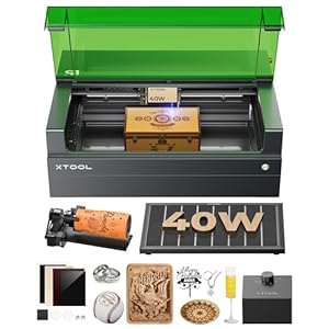 xTool S1 40W Laser Cutter and Laser Engraver for Tumblers, 23.93″ x 15.16″ Bed Size, 600mm/s Speed, Laser Engraving Machine, Laser Engraver for Wood and Metal, Acrylic, Big Project – Rotary Bundle