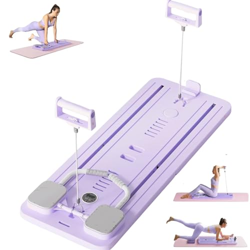Tabla reformadora de pilates plegable con rodillo abdominal, máquina de ejercicio abdominal, tabla de pilates multifuncional para entrenamientos en casa, entrenador de núcleo de pilates de cuerpo