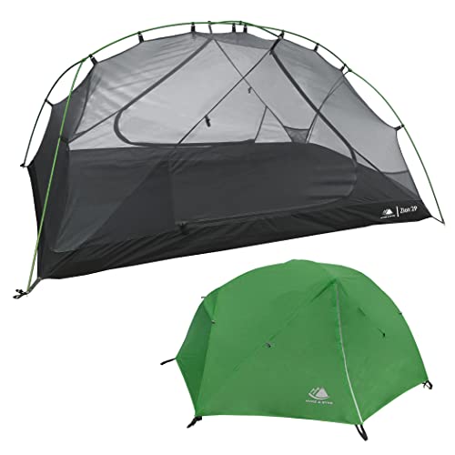 Hyke & Byke Zion Hiking & Backpacking Tent - 3 Season Ultralight, Waterproof Tent for Camping w/Rain Fly and Footprint - 2 Person - Forest Green