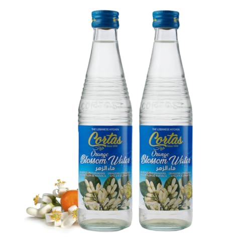 CORTAS Orange Blossom Water – 100% Pure & Natural Floral Essence for Culinary and Beauty Use (2 x 300ml, Orange Blossom)