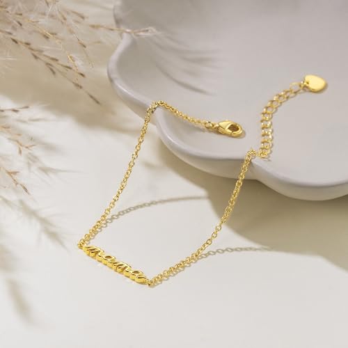 Mama Bracelet 18K Gold Bracelets for Women Gold Bracelets for Women Stack Minimalist Style with Heartfelt Emotion Mama Bracelet for Women3