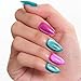 GLAMERMAID Pink Blue Magnet Cat Eyes Press On Nails Short Almond, Aurora Magnetic Handmade Soft Jelly Gel Fake Nails, Ombre Round Oval Stick Glue on Nail Kit for Women, Reusable Acrylic False Nail Set