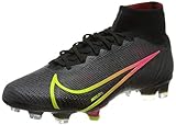 Gedämpfte Innensohle Nike Unisex Mercurial Superfly 8 Elite FG Fussballschuh, Black/Cyber-Off Noir-Rage Green-Siren Red, 45.5 EU