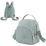 LSETUTIYY Small Nylon Crossbody Bags for Women, Muti Ways Convertible Canvas Mini Backpack for Travel,Waterproof Shoulder Bag Casual Daypack Purse and Handbag