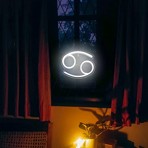 Image of The Zodiac Horoscope Neon Sign, Cancer LED Neon Signs for Wall Decor, Astrology Zodiac Horoscope Neon Lights Beautiful Spiritual, Birthday Party, Home Kids Room Decor Cancer