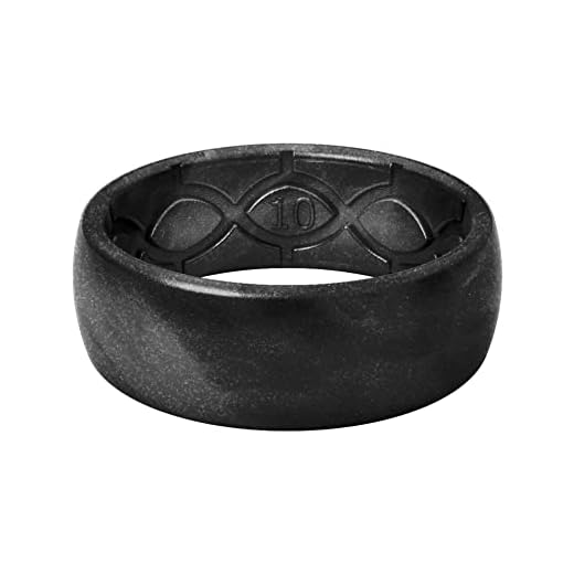 Groove Life Metallic Black Pearl Silicone Ring Breathable Rubber Wedding Rings for Men, Lifetime Coverage, Unique Design, Comfort Fit Ring - Size 11