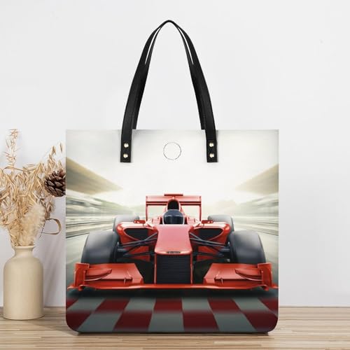 Sac shopping rouge avec voiture de course idéal pour vos voyages - 7