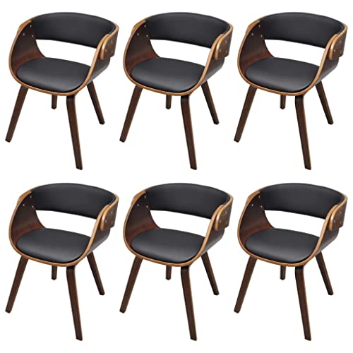 Sillas Comedor Set de 6 Sillas de Comedor de Madera Marrón