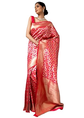 Sari en soie douce Banarasi 15714 idéal pour mariages et fêtes