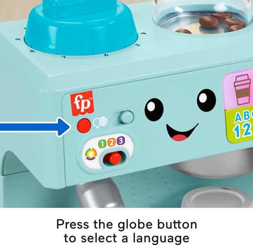Fisher-Price, Minha Primeira Máquina de Café com 3 Níveis de Aprendizado, 10 Acessórios e +100 Músic