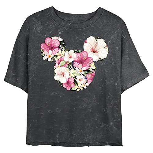 T-shirt Disney souris tropicale femme en coton noir