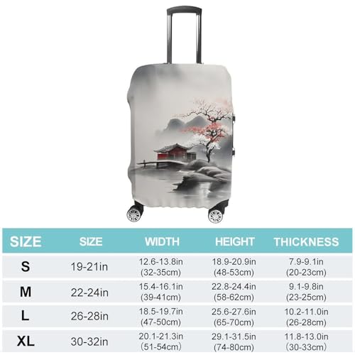 Landscape Flowers Luggage Cover, Elastic Luggage Protector Fits 19-32in Suitcases, Washable & Anti-Scratch Suitcase Cover for Men Women S2
