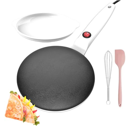 Crepera eléctrica - Máquina de panqueques portátil antiadherente con control automático de termostato para uso doméstico y en restaurantes