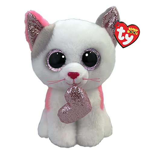 Ty Beanie Boo's-Peluche Milena Le Chat 15 cm-TY36567, TY36567, Blanc, Rose, Small
