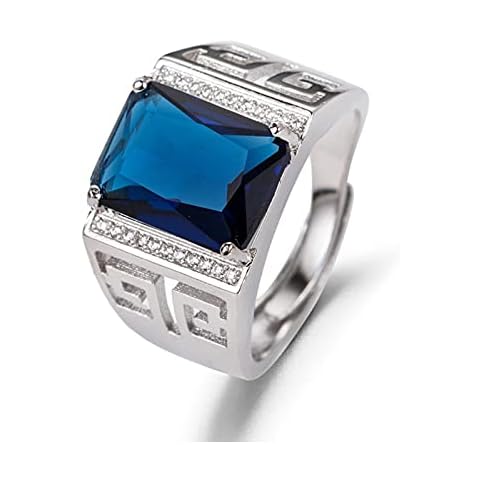 Anillo de Moda para Hombre HCMA con Piedras Preciosas de circonita de Zafiro Cover