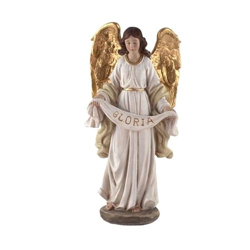 DRW Figura Angel Gloria Resina Pintada a Mano 23 cm