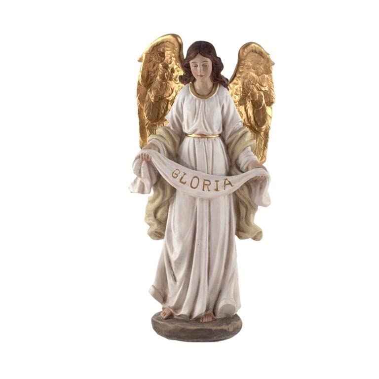 DRW Figura Angel Gloria Resina Pintada a Mano 23 cm