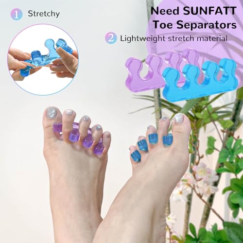 sunfatt toe separators for pedicuretoe separators for womenpedicure toe spacers for separating toenails or nailseasy finger and toenail polish groomingsoft gel toe spacers pedicure kit