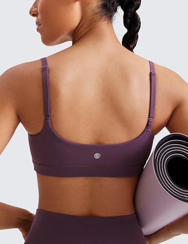 Image of CRZ YOGA Butterluxe Scoop Neck Sports Bras | Light Support, Removable Pads, Yoga, Extremely Soft, U Back, Adjustable Spaghetti Straps, for Women