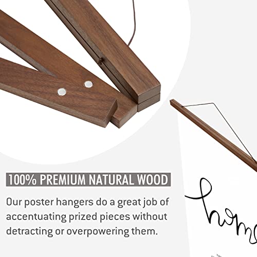 Honkki 2 Pack Magnetic Poster Hanger Frame 20 Inch Wide, Walnut, Strong Magnet, Premium Wood And Quick Assembly, Wall Hanging Wooden Frame For Posters, Scroll thumb #4