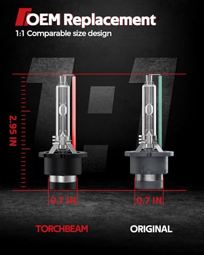 Image of Torchbeam D2S HID Bulbs, 35W Xenon HIDBulbs,6000K Diamond White HID Lights, 5 Minutes Installation, Pack of 2