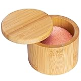Totally Bamboo Salt Cellar with Swivel Lid – Bamboo Spice Box Storage Container for Kitchen Countertop with Magnetic Closure – Ideal for Sea Salt, Spices and Herbs