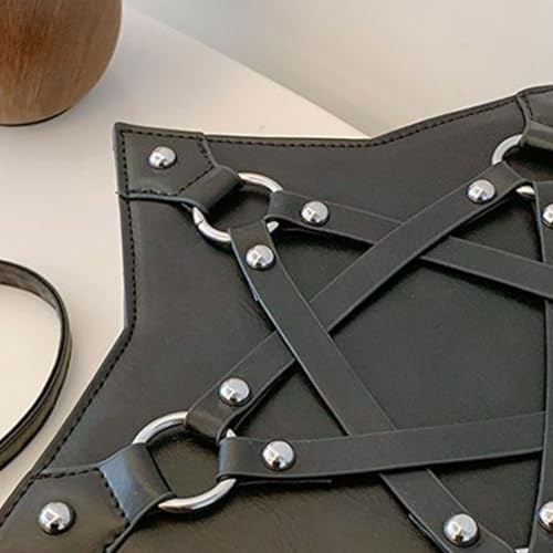 Sac à bandoulière rouge à rivets gothiques et finitions cuir PU - 5