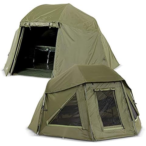Lucx® Wolf Schirmzelt + Überwurf Brolly incl. Winterskin Shelter with Overwrap Angelzelt + Skin Karpfenzelt 10.000mm Wassersäule Cover